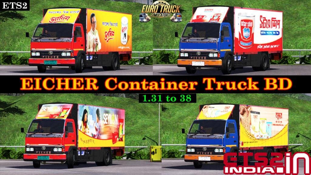 Eicher Container Truck Mod 1.31 to 38
